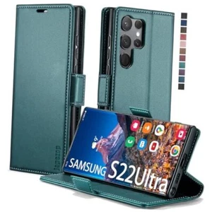 Samsung Galaxy S22 Ultra Case,Galaxy S22 Ultra Wallet Case with Fashion Green - Picture 1 of 8