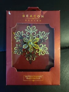 ChemArt Beacon Design Made in USA Christmas Ornament 3D Gold Snowflake BRAND NEW - Picture 1 of 2