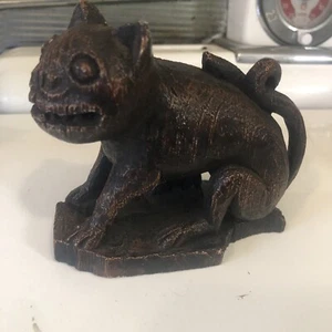 Antigua figura de gato espeluznante extraña de colección Halloween criatura de bestia aterradora - Imagen 1 de 16