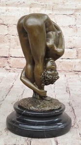 POPULAR BRONZE SCULPTURE NUDE GIRL FRENCH STATUE SIGNED FIGURINE FIGURE NR - Picture 1 of 10