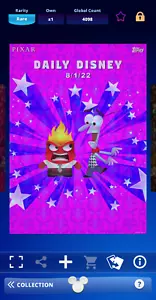 Topps Disney Collect DIGITAL Daily Aug 1 Refractor Anger Fear Pixar Inside Out - Picture 1 of 3
