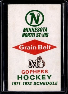 1971-72 Grain Belt Minnesota North Stars Gophers Pocket Schedule EX/EX-MINT - Picture 1 of 2