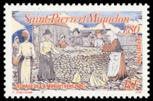 ST. PIERRE et MIQUELON 601 - Traditional Skills "Drying Codfish" (pb92733) - Picture 1 of 1