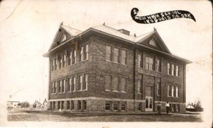 RPPC Postcard Iroquois South Dakota SD New High School UNP