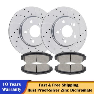 Front Drilled Rotors Brake Ceramic Pads Kit for 2005 2006 - 2010 Honda Odyssey - Image 1 of 4