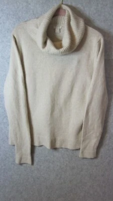 J. Crew Factory Sweater Juniors XL Cowl Neck Beige Wool Blend Neutral Minimalist - Image 1 of 4