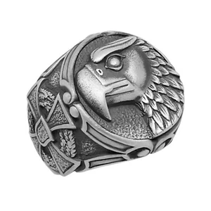 Herren Biker Sterlingsilber 925 Deutscher Adlerkopf Kreuz Ring US Größen - Bild 1 von 12