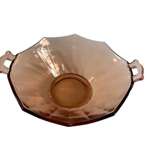 Egg Harbor Liberty Works Servierschüssel rosa Depression Glas offene Griffe 8 Zoll - Bild 1 von 5