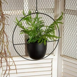 Black Metal Plant Hanger,Metal Wall and Ceiling Hanging Planter, Modern Planter - Picture 1 of 6