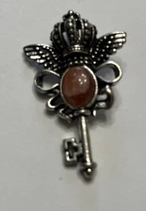 Vintage Alloy Charms Key Crown Wings Stone Pendant Craft Making Findings - Picture 1 of 2