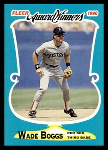 1990 ganadores del Premio Fleer Wade Boggs #4 Medias Rojas de Boston - Imagen 1 de 2