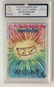 2023 TOPPS GARBAGE PAIL KID SKETCH CARD ARM PETE SIGNED BY GREG TRIEZE GRADED - Picture 1 of 9