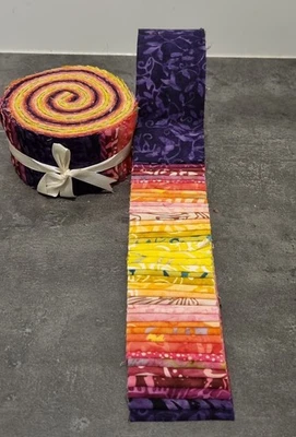 Jelly Roll Batik Pretty Pansy Coloured tonings. - image 1 of 4