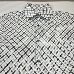 Men’s Vintage Banana Republic Long Sleeved Button Up XL Geometric Plaid - Picture 1 of 8
