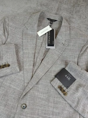 Blazer Banana Republic Hombre Gris 44R Tollegno 1900 Italia 3D Lana Lino Chaqueta Foto 1 de 4