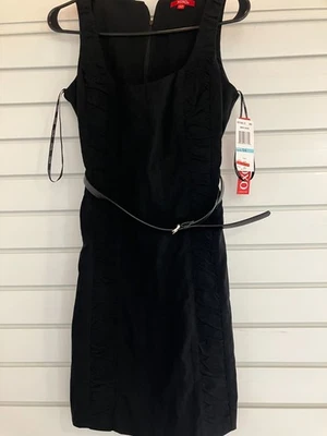 NUEVO CON ETIQUETAS XOXO Negro Para Mujer 5/6 Barcelona Vestido Vaina Acanalado Cinturón Ajustado Lindo  Foto 1 de 4