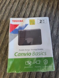 Disque dur externe portable Toshiba Canvio Basics 2 To noir neuf expédié le lendemain ! - Photo 1/2