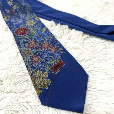 Corbata Gucci Floral Seda 100% Azul Excelente Usada Sin Caja Foto 1 de 4