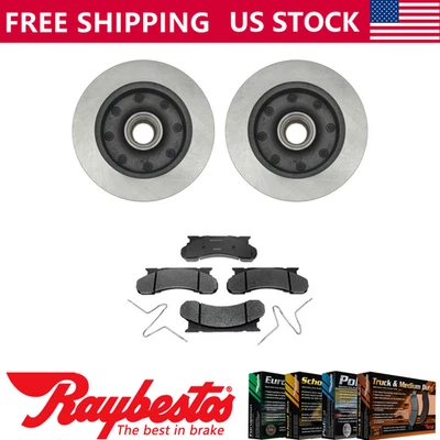 Kit de rotor de freno delantero y buje y pastillas de freno para Ford E-250 Econoline 1986-1990 Foto 1 de 4