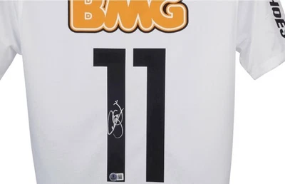 Neymar Jr Signed Santos FC White Nike Soccer Jersey Great Signature Beckett - Image 1 of 3