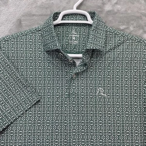 Rhoback Shirt Herren Medium Performance Polo Stripe Freizeit Golf Print AOP grün - Bild 1 von 12