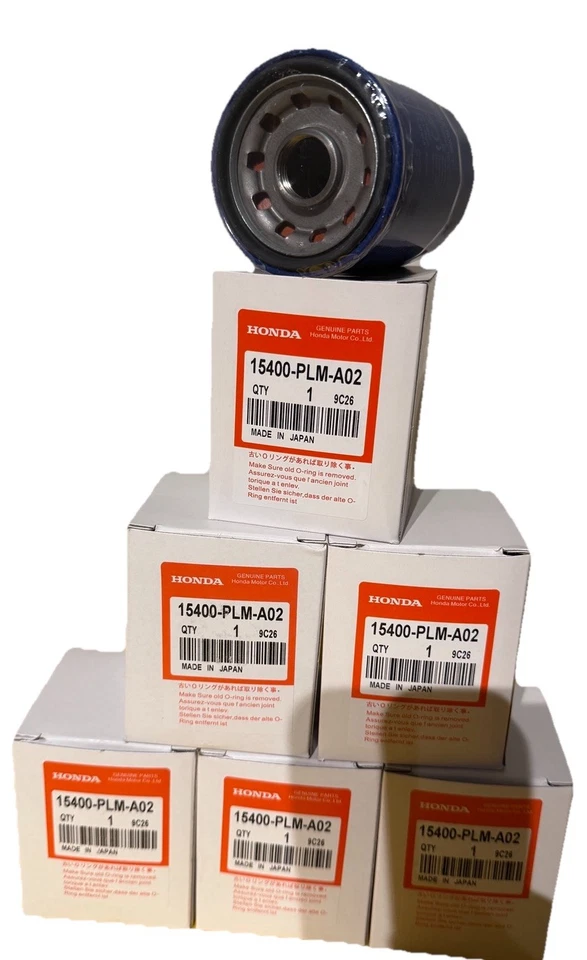 Honda/Acura 6 nuevos filtros de aceite originales OEM 15400-PLM-A02 ¡Juego de 6 ENVÍO GRATUITO! Foto 1 de 3