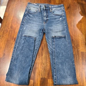 American Eagle Hi-Rise Jeggings Gr. 6 lang Stretch blau Jeans Denim - Bild 1 von 12