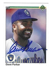Signed DAVE PARKER Mlwaukee Brewers 1990 Upper Deck Card #766 - COA - Picture 1 of 1