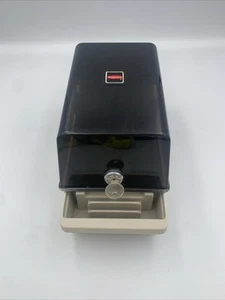 Vintage Media Mate 4" FLOPPY DISK STORAGE CASE Holder Box w/ 3 Dividers Lock Key - Afbeelding 1 van 7