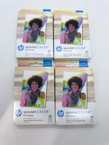 HP Sprocket 2,3 x 3,4" Zink Fotopapier mit selbstklebender Rückseite (20 Blatt) - Bild 1 von 1