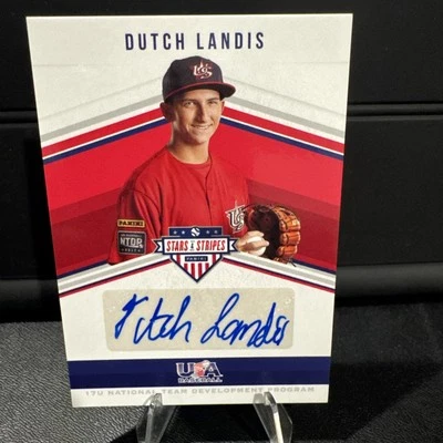 2018 Panini USA Baseball Stars & Stripes - 17u  Dutch Landis #SS-DL /184 AUTO   - Image 1 of 4