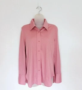 Arket Wollshirt Oberteil Gr. S rosa Kragen Knopfleiste Jersey Langarm Bluse - Bild 1 von 18