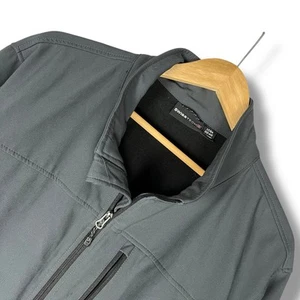 Swiss Tech Jacket Mens LT Gray Black Full Zip Soft Shell Windproof Fleece Lined - Picture 1 of 5