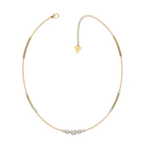 Collana Guess Donna Acciaio Dorata Centrali Zirconi Bianchi _JUBN01 - Foto 1 di 3