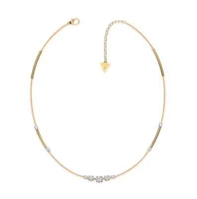 Collana Guess Donna Acciaio Dorata Centrali Zirconi Bianchi _JUBN01 - Immagine 1 di 3