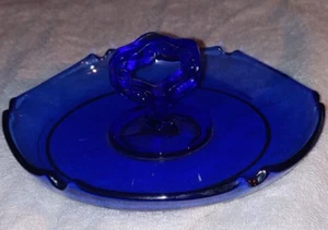 L.E. Smith - Mt Pleasant Cobalt Blue Glass - Candy/Tidbit Dish - Picture 1 of 5