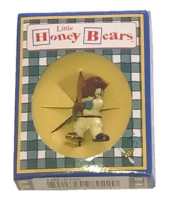 Little Honey Bears Miniature Figurine NIB Baseball Player in Green/White Box - Picture 1 of 1
