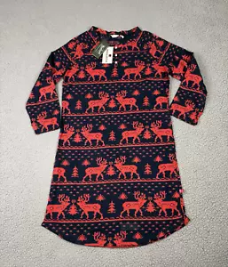Woolrich Pajama Top Womens Small Red Black Flannel Elk Button Cabincore NWT - Picture 1 of 12