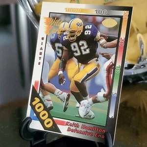 🚨 1000 STRIPE 1992 WILD CARD NFL WHITE - KEITH HAMILTON GIANTS ROOKIE 📢  - Picture 1 of 4