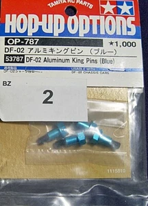 Vintage Rare DF-02 Tamiya Hop-Up Options 53787 KingPins blau Aluminium MIB Neu - Bild 1 von 1
