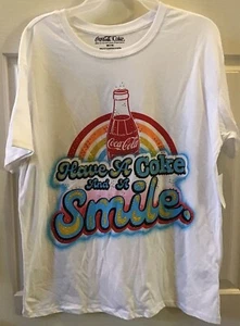 Camisa Juniors Mediana ~OR~ XXL Have A Coke And A Smile Blanca Coca-Cola Estrás - Imagen 1 de 8