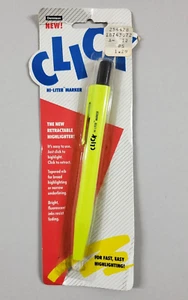NOS Vintage 90s Dennison Yellow Hi-Liter Marker Retractable Highlighter Made USA - Bild 1 von 4
