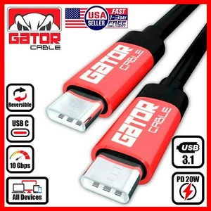 USB-C to USB-C 3.1 Charger Data Cable Rapid Fast Charge Type C PD 20W 5A Power - Picture 1 of 31