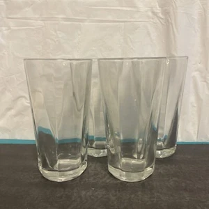Set Of 4 Clear Glass Anchor Hocking Vintage Drinking Cups Made In USA - Picture 1 of 6