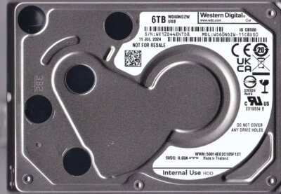WD60NDZW-11C8XS0 s/n: WX12D4 JUL/2024 Thailand 6TB USB 3.0 2.5" WESTERN DIGITAL - Image 1 of 4