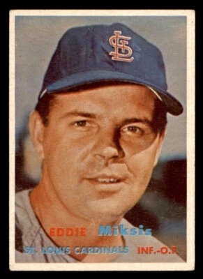 1957 Topps Baseball #350 Eddie Miksis VG *i1 - Image 1 of 2