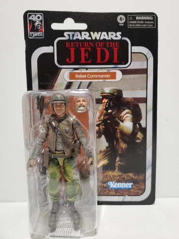 HASBRO STAR WARS BLACK SERIES ROTJ 40th 6" REBEL COMMANDO Damaged Cards USA Cover