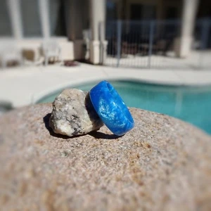 Anillo de resina acrílica azul perla ~ para hombre o mujer ~ hecho a mano a pedido - Imagen 1 de 5