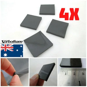 4pcs Sorbothane Vibration Isolation Pads 3*25*25 mm 1"*1" *1/8" Sheet 50 Duro - Picture 1 of 8