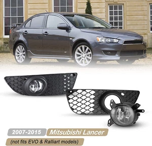 For 2007-2015 Mitsubishi Lancer Fog Lights Factory Bumper Replacement Clear Lens - Picture 1 of 12